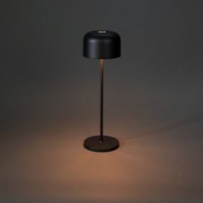 Konstsmide Lille - lampe de table extérieure sans fil avec station de charge - Ø11 x 36 cm - 3,5W LED dimmable incl. IP54 - noir