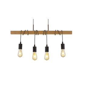 Searchlight Woody - lampe suspendue - 70 x 150 cm - noir et brun