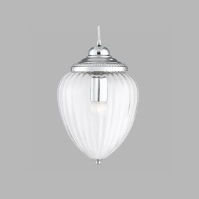 Searchlight Pineapple - lampe suspendue - Ø 22 x 100 cm - chrome