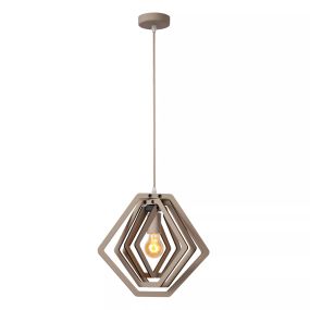 Lucide Mauro - lampe suspendue - 33,5 x 33,5 x 100 cm - taupe