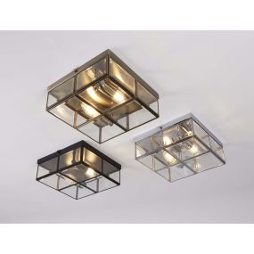 Searchlight Flush - plafonnier - 25 x 25 x 10 cm - chrome