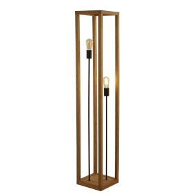 Searchlight Square - lampadaire - 25 x 25 x 140 cm - noir et brun