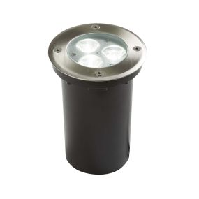 Searchlight LED Outdoor - spot extérieur au sol - Ø 108 mm, Ø 105 mm à encastrer - 3W LED incl. - IP67 - acier inoxydable