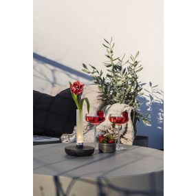 Konstsmide Biarritz - lampe de table d'extérieur - Ø 13,5 x 20,5 cm - 2,5W dim to warm LED inclus - rechargeable - IP54 - noir