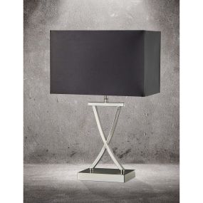Searchlight Club - lampe à poser - 31 x 20 x 48,5 cm - argent satiné et noir