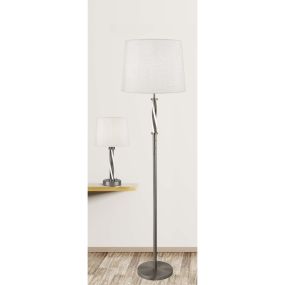 Searchlight Vegas - lampe à poser - Ø 28 x 44 cm - 6W LED incl. - argent satiné et blanc