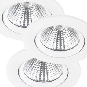 Nordlux Fremont - set de 3 - Ø 85 mm, Ø 72 mm encastrable - 5,5W LED dimmable incl. - IP23 - blanc