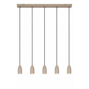 Lucide Evora 5L - lampe suspendue - 100 x 8 x 150 cm - taupe