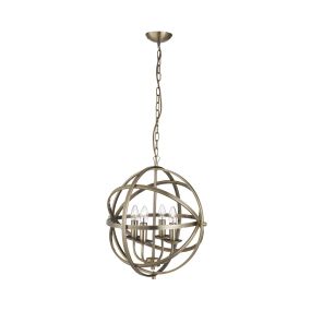 Searchlight Orbit - lustre - Ø 46 x 116 cm - laiton antique
