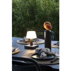 Konstsmide Monaco - lampe de table - 12,5 x 12,5 x 19 cm - 2,5W LED dimmable incl - rechargeable - IP54 - gris foncé