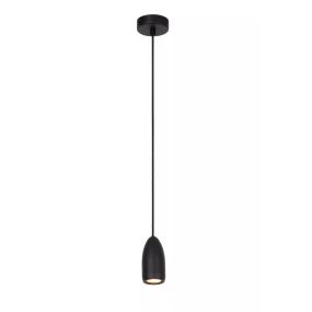 Lucide Evora - lampe suspendue - Ø 10 x 146 cm - noir