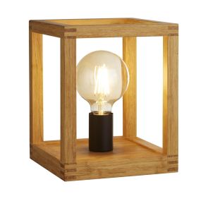 Searchlight Square - lampe à poser - 20 x 20 x 25 cm - noir et marron