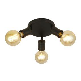 Searchlight Dance - Plafonnier 3L - Ø13 x 30 cm - noir