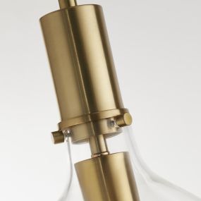 Searchlight Margarita - lampe suspendue - Ø 25 x 120 cm - laiton et transparent