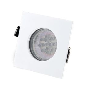 Maxlight Square - spot encastré - 80 x 80 mm, Ø 68 mm taille d'encastrement - IP44 - blanc