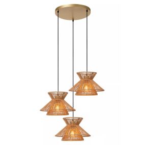 Lucide Tasman - lampe suspendue - 60,9 x 57 x 150 cm - naturel