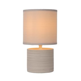 Lucide Greasby - lampe à poser - 26cm - beige