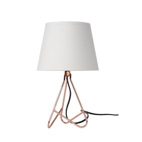 Lucide Gitta - lampe à poser - Ø 17 x 30 cm - blanc, cuivre