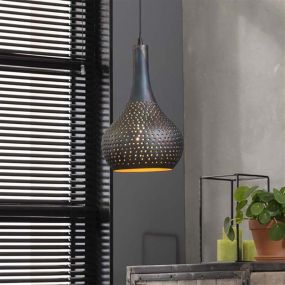 Vico Perforated - lampe suspendue - Ø 25 x 150 cm - noir brun