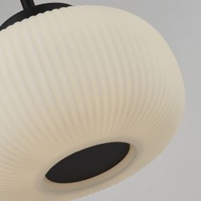 Searchlight Lumina - lampe suspendue - Ø 24 x 130 cm - blanc et noir mat