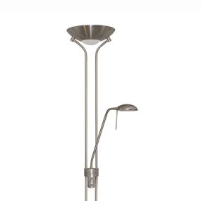 Searchlight Mother & Child - lampadaire avec double variateur - 180 cm - argent satiné