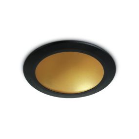 ONE Light Dark Light Dome Reflector - plafonnier encastré - Ø 17 x 5 cm - 16W LED incl. - noir et laiton