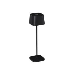 Konstsmide Capri - lampe de table extérieure sans fil avec station de charge - Ø 10 x 36 cm - 2,2W LED dimmable incl - IP54 - noir