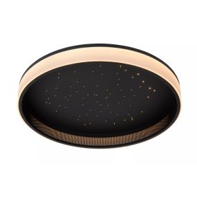 Lucide Estreja - plafonnier avec télécommande - Ø 40 x 9 cm - 40W + 10W LED incl. - noir