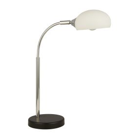 Searchlight Astro - lampe à poser - 15 x 49 cm - noir, chrome et opale