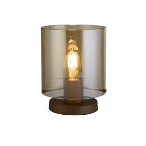 Searchlight Sweden - lampe à poser - Ø 20 x 26 cm - moka et ambre