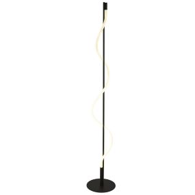 Searchlight Serpent - lampadaire - Ø 23 x 141 cm - 20W dimmable LED incl - noir et opale
