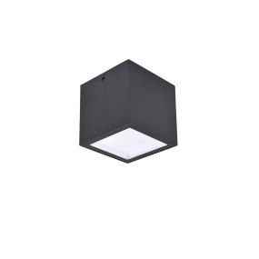 Lutec Gemini - plafonnier extérieur LED - 8,5 x 8,5 x 8,5 cm - 6,9W LED incl. - IP65 - gris foncé
