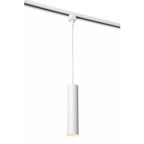 Lucide Track Floris Lampe suspendue - Système de rail monophasé - Ø 5,6 x 155 cm - blanc