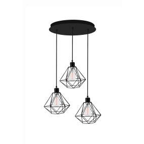 Nova Luce Pietra - lampe suspendue - Ø 30 x 135 cm - noir