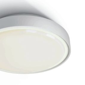 ONE Light LED Plafo Outdoor Round - plafonnier d'extérieur - Ø 26 x 7,5 cm - 16W LED incl. - IP65 - blanc - couleur de lumière blanche