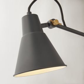 Searchlight Swing - applique murale avec interrupteur à tirette - 14 x 77 cm - gris