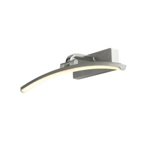 Searchlight Santorini - applique murale - 40 x 9 cm - 9W LED incl - argent satiné et chrome