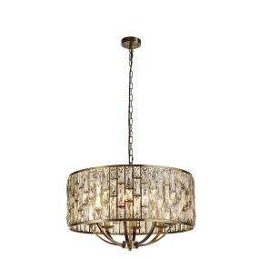 Searchlight Bijou - lampe suspendue - Ø 64 x 150 cm - laiton antique et champagne