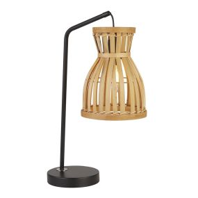 Searchlight Malaga - lampe à poser - 26 x 45 cm - noir et marron mat