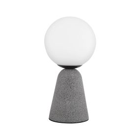 Nova Luce Zero - lampe à poser - Ø 10 x 20 cm - gris et opale