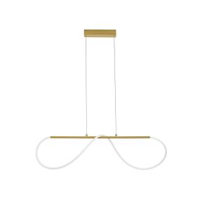 Nova Luce Tiriac - lampe suspendue - 90 x 20 x 120 cm - 29W LED dimmable incl - or et blanc