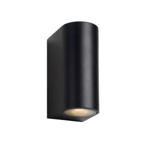 Lucide Zora Round 2 - applique murale extérieure - 6,5 x 9 x 15 cm - 2 x 5W LED dimmable incl - IP44 - noir