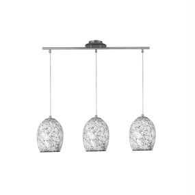 Searchlight Crackle - lampe suspendue - 75 x 18 x 147 cm - verre craquelé blanc