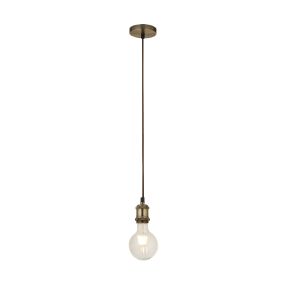 Searchlight Suspension - lampe suspendue - Ø 9,8 x 150 cm - laiton antique