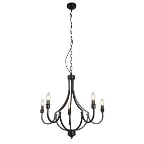 Searchlight Lodge - lustre - Ø 65 x 120 cm - noir