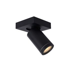 Lucide Taylor - spot en saillie 1L - 10 x 10 x 12,5 cm - 5W LED dimmable incl - dim to warm - IP44 - noir