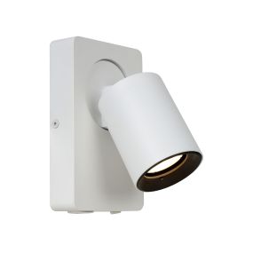 Lucide Nigel - applique murale avec interrupteur et port USB - 16 x 10 x 11,8 cm - 5W LED inclus - blanc
