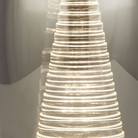 Searchlight Cyclone - lampe à poser - Ø 11,5 x 20,5 cm - 6W LED inclus - chrome et verre fumé