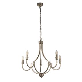 Searchlight Lodge - lustre - Ø 65 x 120 cm - argent satiné
