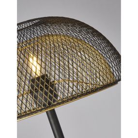 Searchlight Honeycomb - lampadaire - 157 cm - noir mat et or